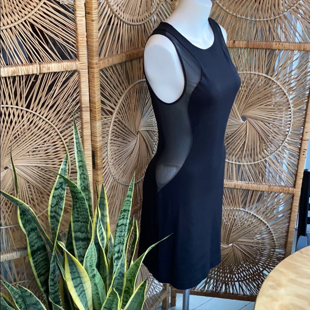 EXPRESS Sheer Side Black Dress